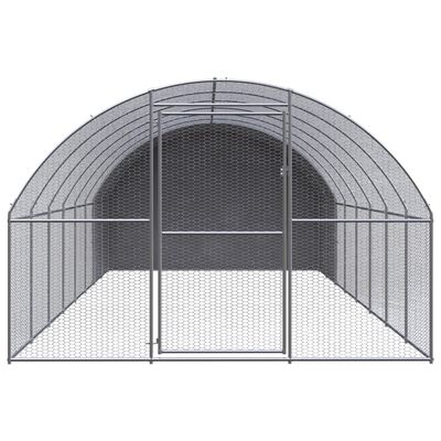 vidaXL Gallinero de exterior de acero galvanizado 3x8x2 m