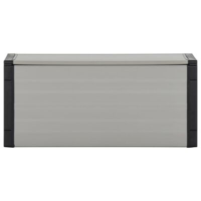 vidaXL Baúl de almacenaje jardín gris oscuro y negro 330 L 138x53x57cm