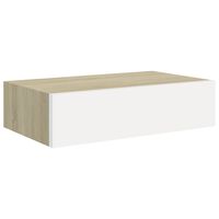 Estante flotante de pared con tablero y cajón de MDF color blanco de 40 cm  de