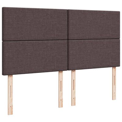 vidaXL Cama box spring con colchón tela marrón oscuro 200x200 cm