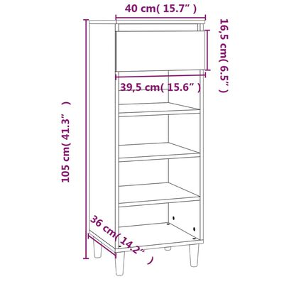 vidaXL Mueble zapatero madera contrachapada roble Sonoma 40x36x105 cm