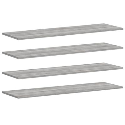 vidaXL Estantes pared 4 uds madera ingeniería gris Sonoma 100x30x1,5cm