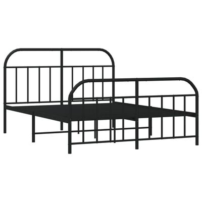 vidaXL Estructura cama sin colchón con estribo metal negro 180x200 cm