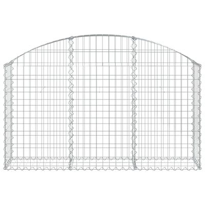 vidaXL Cesta de gaviones forma arco hierro galvanizado 150x30x80/100cm