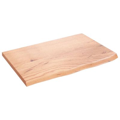 vidaXL Encimera de baño madera maciza tratada marrón claro 60x40x2 cm