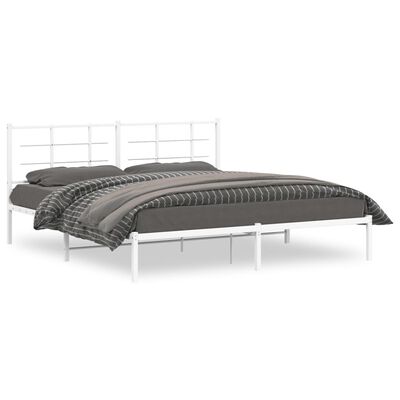 vidaXL Estructura cama sin colchón con cabecero metal blanco 183x213cm