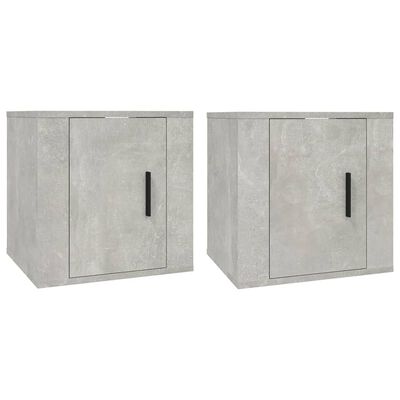 vidaXL Muebles para TV de pared 2 uds gris hormigón 40x34,5x40 cm