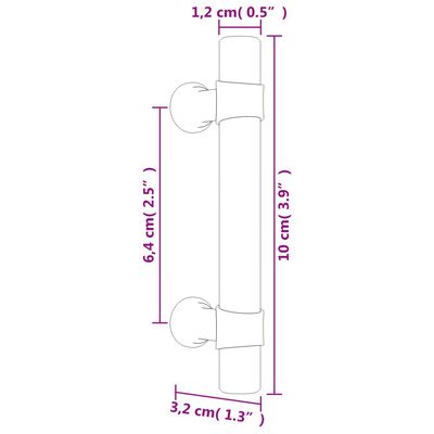 vidaXL Tiradores para armarios 10 uds acero inoxidable bronce 64 mm