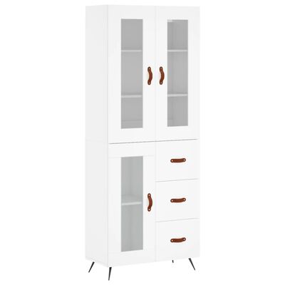 vidaXL Aparador alto madera contrachapada blanco 69,5x34x180 cm