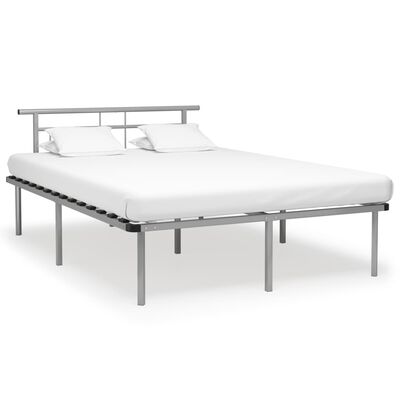 vidaXL Estructura de cama sin colchón metal gris 140x200 cm