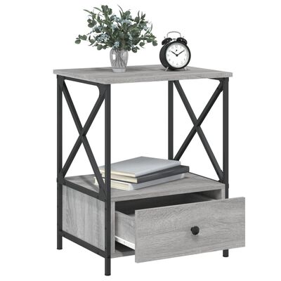 vidaXL Mesita de noche 2 uds madera ingeniería gris Sonoma 50x41x65 cm