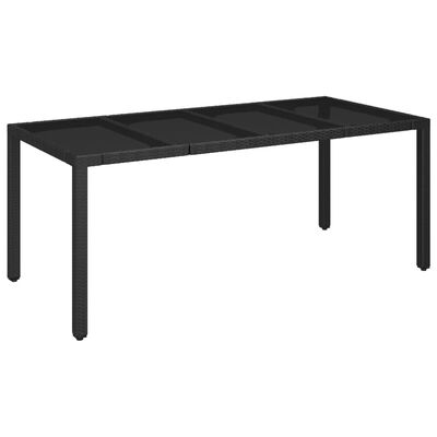 vidaXL Set de comedor de jardín 7 pzas y cojines ratán sintético negro