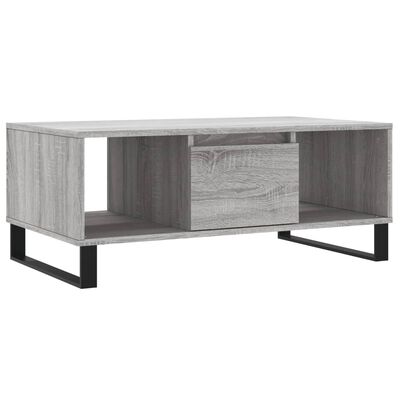 vidaXL Mesa de centro madera contrachapada gris Sonoma 90x50x36,5 cm