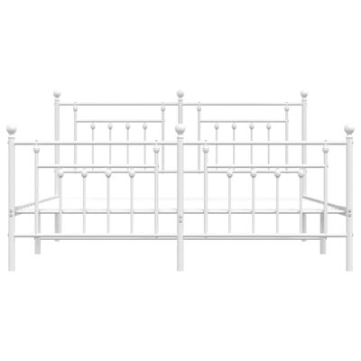 vidaXL Estructura cama metal con cabecero y estribo blanco 180x200 cm