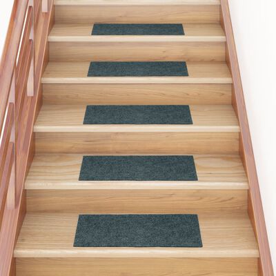 vidaXL Alfombrilla autoadhesiva escalera 15 uds verde 60x25 cm