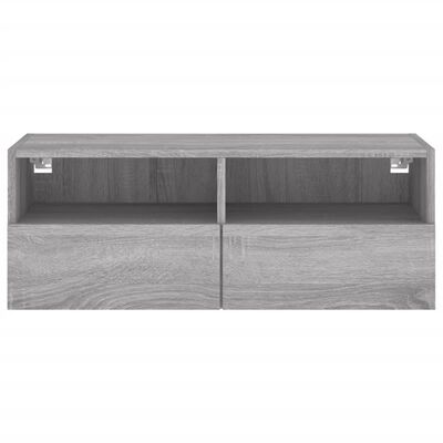 vidaXL Mueble de pared TV madera de ingeniería Sonoma gris 80x30x30 cm