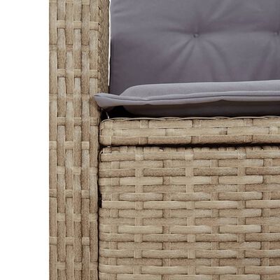 vidaXL Set comedor de jardín 9 pzas con cojines ratán sintético beige