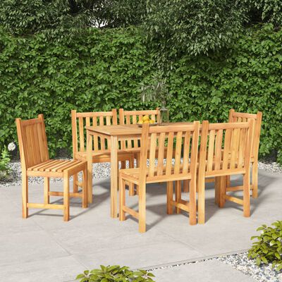 vidaXL Juego de comedor de jardín 7 piezas madera maciza de teca