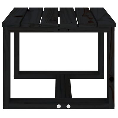 vidaXL Mesa auxiliar de jardín madera maciza pino negro 40x38x28,5 cm