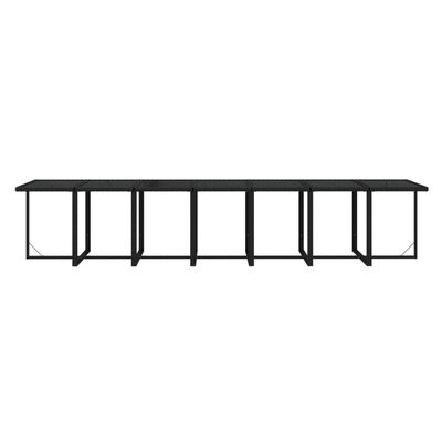 vidaXL Set comedor jardín 15 pzas y cojines ratán sintético negro