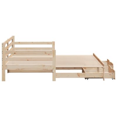 vidaXL Sofá cama nido con cajones madera maciza de pino 80x200 cm