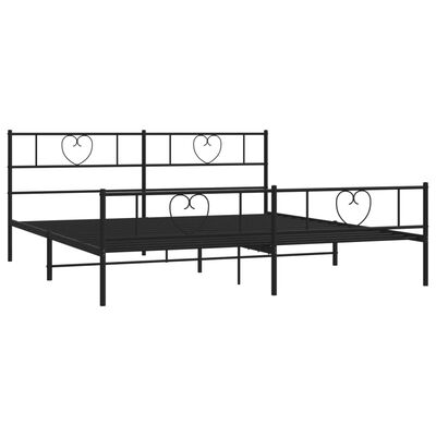 vidaXL Estructura cama sin colchón con estribo metal negro 180x200 cm