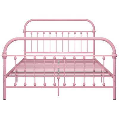 vidaXL Estructura de cama sin colchón metal rosa 140x200 cm