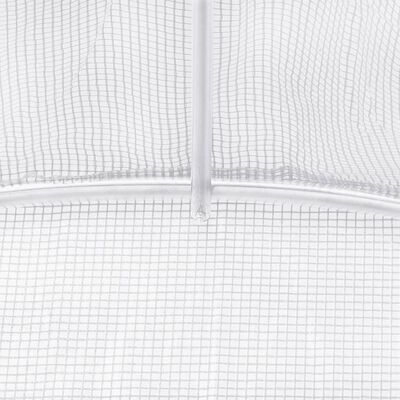 vidaXL Invernadero con estructura de acero blanco 60 m² 12x5x2,3 m