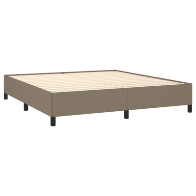 Estructura de cama con cabecero de tela gris taupe 180x200 cm