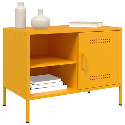 vidaXL Mueble de TV de acero amarillo mostaza 68x39x50,5 cm