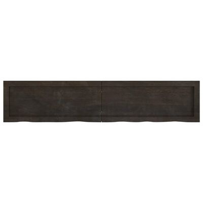 vidaXL Encimera de baño madera tratada marrón oscuro 140x30x(2-6) cm