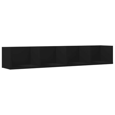 vidaXL Muebles de pared 2 uds madera de ingeniería negro 99x18x16,5 cm