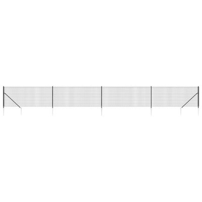 vidaXL Cerca de alambre con pinchos de anclaje gris antracita 1x10 m