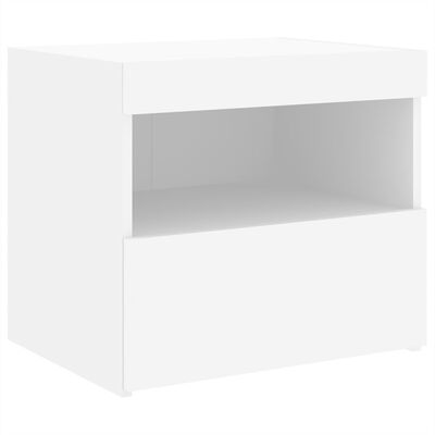 vidaXL Mesitas de noche con luces LED 2 unidades blanco 50x40x45 cm