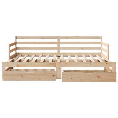 vidaXL Sofá cama nido con cajones madera maciza de pino 80x200 cm