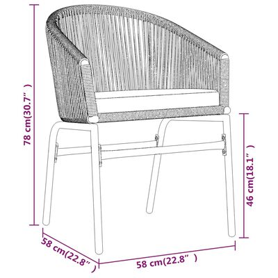 vidaXL Juego de comedor de jardín 7 piezas ratán sintético gris