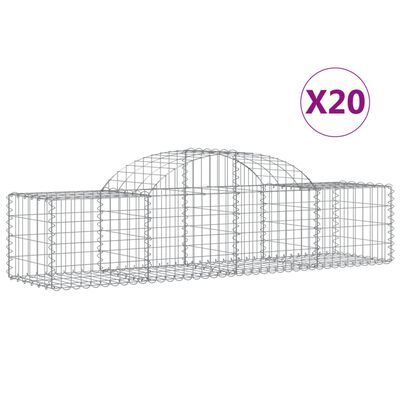 vidaXL Cestas de gaviones 20 uds forma de arco hierro 200x50x40/60 cm