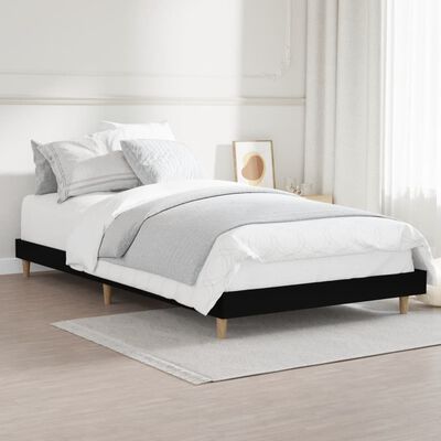 vidaXL Estructura de cama madera de ingeniería negra 90x190 cm