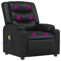 vidaXL Sillón de masaje reclinable cuero sintético negro