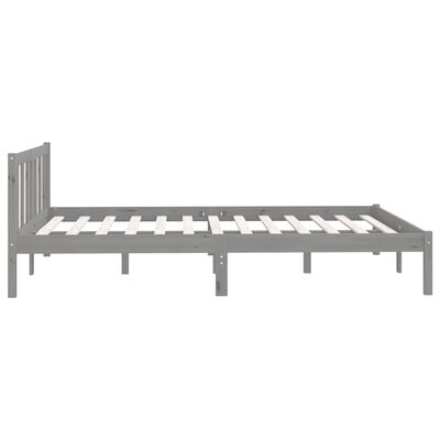 vidaXL Estructura de cama madera maciza de pino gris 120x200 cm