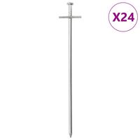 vidaXL Clavijas para tienda 24 uds acero galvanizado 23 cm Ø6 mm