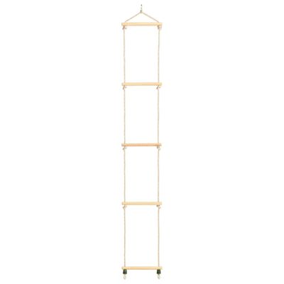 vidaXL Escalera de cuerda para niños madera maciza y PE 30x168 cm