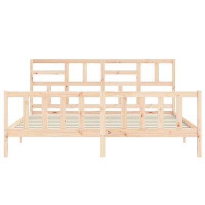 vidaXL Estructura de cama de matrimonio con cabecero madera maciza