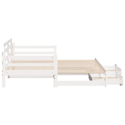 vidaXL Sofá cama nido con cajones madera maciza pino blanca 80x200 cm