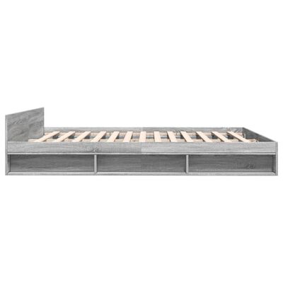 vidaXL Cama con cajones madera ingeniería gris Sonoma 180x200 cm