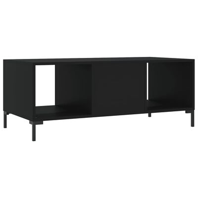 vidaXL Mesa de centro madera contrachapada negro 102x50x40 cm