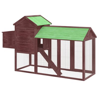 vidaXL Gallinero madera maciza de pino color moca 193x65x117 cm