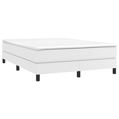 vidaXL Estructura de cama de cuero sintético blanco 140x190 cm