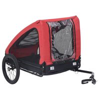 vidaXL Remolque de bicicleta para mascotas rojo y negro