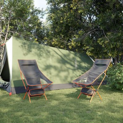 vidaXL Sillas de camping plegables 2 uds tela Oxford y aluminio negro